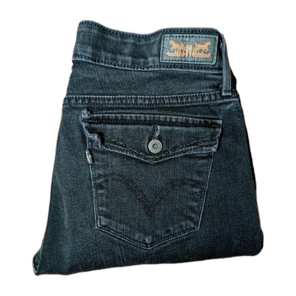 Levis 525 Flap Pocket Jeans Womens 8 S Perfect Waist Straight Leg 31x29 Black